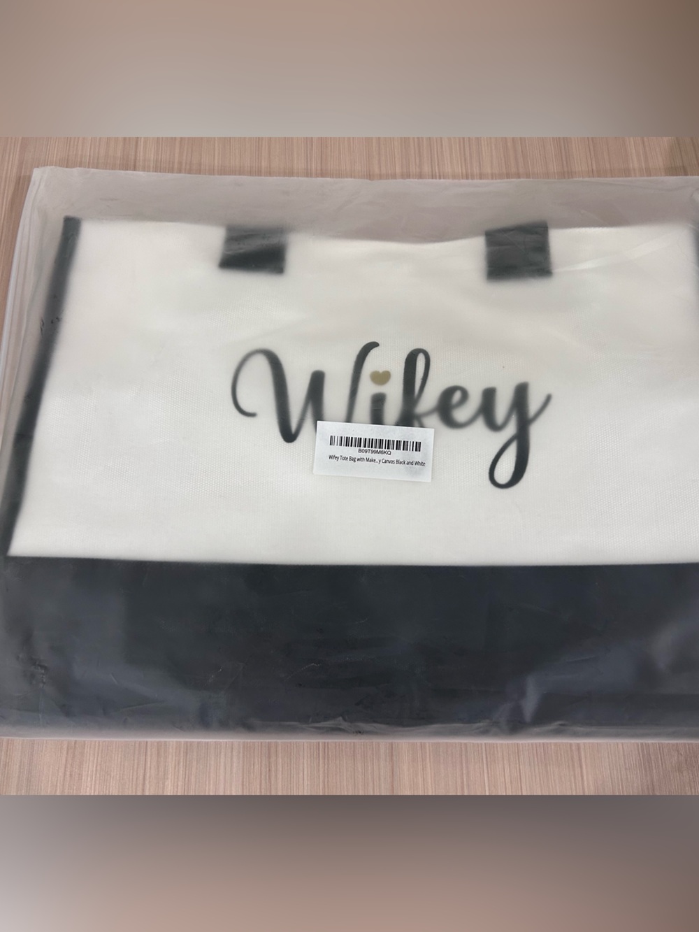 Uplift White & Black Canvas Tote Bag